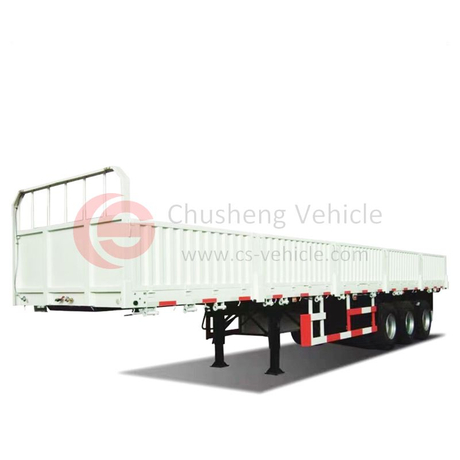 3 Axles Cargo Fence Side Wall Semi Trailer