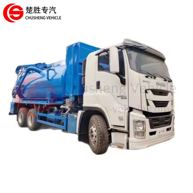 ISUZU GIGA 6X4 High Pressure Cleaning Sewage Vacuum Truck Sewage Suction Truck Slurry Tanker Carrier Vehicle