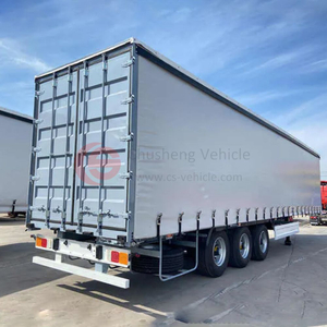 Factory Manufacture 3 Axles Cargo Box Curtain Side Semi Trailer Box Van Truck Trailer