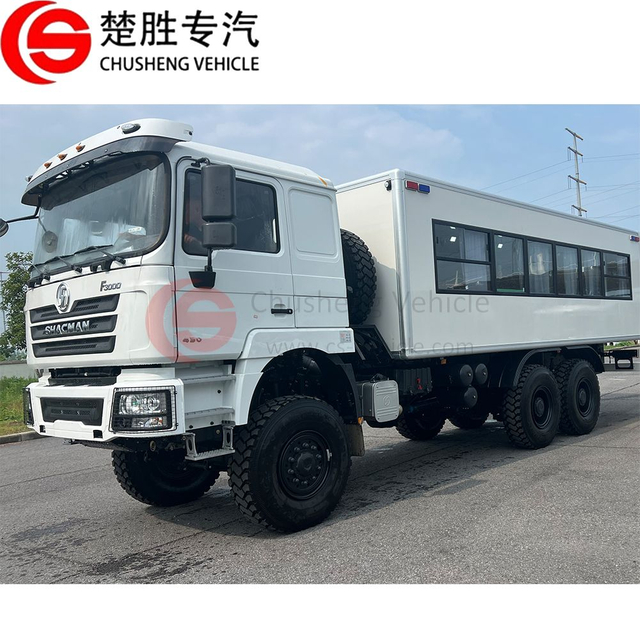 Shacman F3000 6x6 430hp Fully Enclosed Bus Passenger Transport Customized Off Road Trucks VAN Mining Personnel Transport Truck