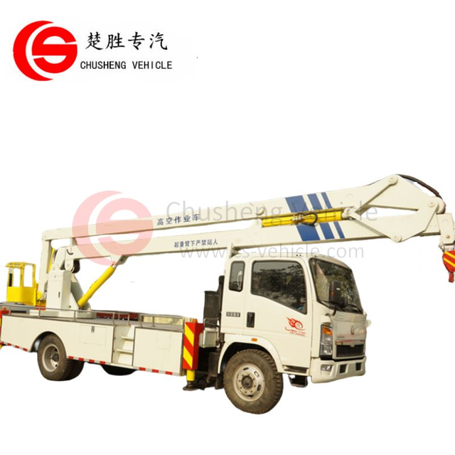 High efficiency 4*2 HOWO Folding Type Aerial Truck High Altitude Operation Truck